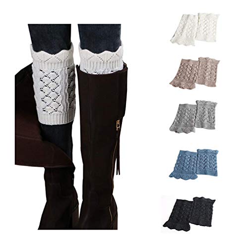 Bestjybt Womens Short Boots Socks Crochet Knitted Boot Cuffs Leg Warmers Socks