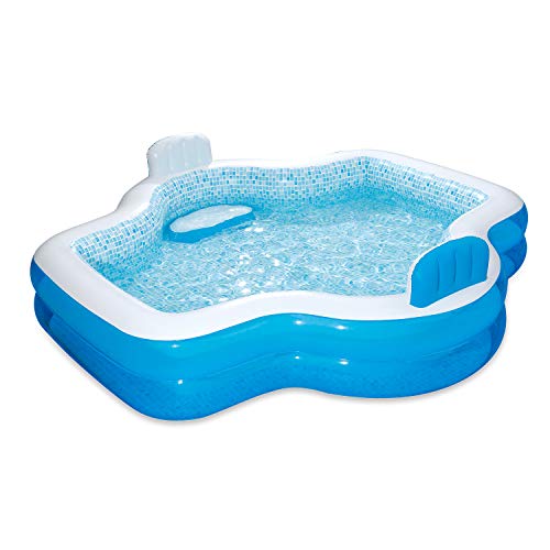 Summer Waves Inflatable Elegant Family Pool With 2 Built In Cushioned Seats, Drain Plug, And 2 In 1 Inflation And Deflation Valve #TOP2