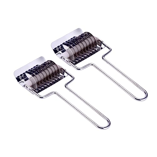 FUNOMOCYA 2pcs Stainless Steel Noodle Maker Manual Dough Cutter Roller Tool for Baking Multi-purpose Noodle Press Machine for Home Diy Kitchen Use