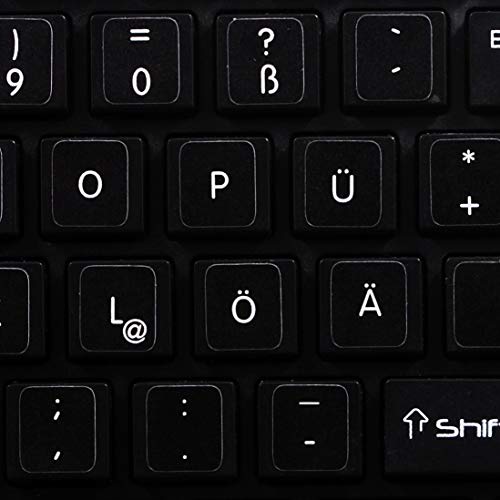 Pegatinas para teclado alemán Mac fondo negro miniatura 1