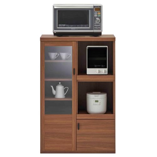 フナモコ 食器棚 スマートキッチン 幅76.2x奥44.7x高さ117.4cm リアルウォールナット 日本製 完成品 SRD-76C