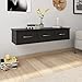 Mokuyary Mensola per cassetti per parete in compensato rovere 88 x 26 x 18,5 cm Mensola galleggiante con cassetto, armadio da parete in legno, mobile galleggiante immagine