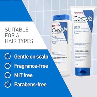 CeraVe Gentle Hydrating Shampoo & Conditioner for Men & Women, Gently Cleanses Hair & Scalp Without Stripping Away Moisture, Leaves Hair Feeling Healthy & Soft. Suitable for All Hair Types. Pack of 2.