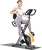 Dskeuzeew Vélo d'appartement pliable pour maison, 4 en 1 vélo magnétique pliable, vélo d'appartement 16 niveaux de résistance, moniteur LCD et capteur de fréquence cardiaque