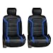 FH Group PU208BLUEBLACK102 Blue/Black Leatherette Car Seat Cushions Airbag Compatible