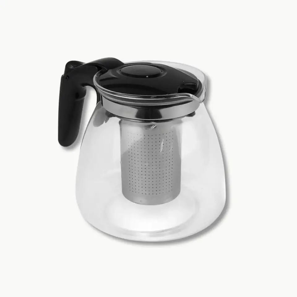 Chaleira de Vidro Borossilicato 1150ml com Infusor de Inox Removível – Elegante, Resistente e Ideal para Chá Quente ou Gelado