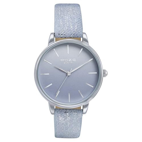 Image of Sonata Poze Quartz Silver Dial Pink Leather Strap Analog Watch for Women-SP80091SL01WF