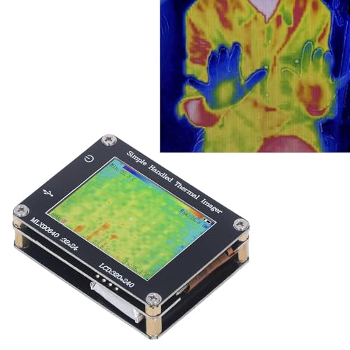 Termocamera Compatta, Risoluzione IR 240 X 320 Termocamera Portatile a Infrarossi Portatile con Schermo 2 Pollici, 8Hz, ‑ 40 ℃~300 ℃, Ricaricabile Tramite USB
