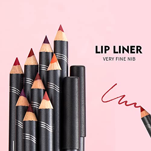 Niceface 12Pcs Matte Lip Liner Pencil Set, High Pigmented Smooth Natural Velvet Lipstick Pen, Waterproof Long Lasting Soft Lip Makeup Lipliner Set #TOP6