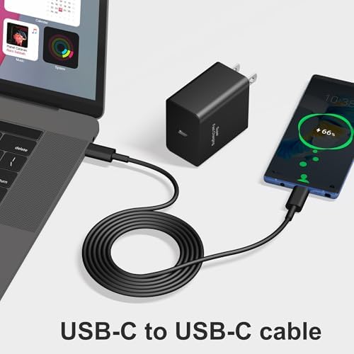 45 W Type C Charger Fast Charging,2Pack USB C Fast Charger Adapter & 10FT Long USB C to USB C Cable,45W USB C Android Phone Charger for Galaxy S24/S23/S22 Ultra/Plus/Note 20/S20/S21(Black) — view 6