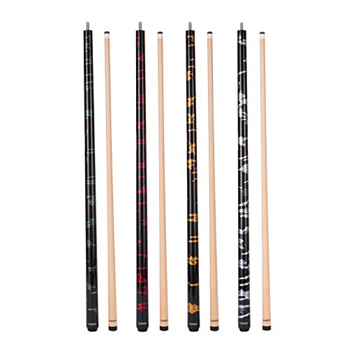 GARSEN 4 Pieces Pool Stick Cue Stick 58 inch 18 oz 19 oz 20 oz 21 oz Pool Cue Billiard House Bar Pool Cue (Hand Painting)