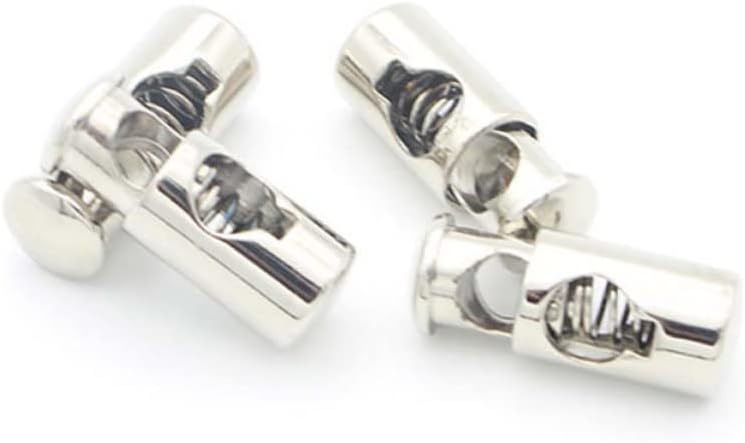 Metal Single Hole Cord Lock Spring Buckle 50Pcs Pack for Cords