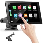 Senza Fili Autoradio, Wireless A-pple Carplay & Android Auto Portatile, 7 Pollici Stereo Auto HD Touch Screen,Car Radio with Mirror Link,GPS Navi,Bluetooth,Voice Control,FM,Plug & Play Car Play Screen