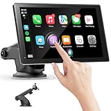 impianto stereo auto amazon 【Schermo HD da 7 Pollici con Screen Mirroring】Immagina viaggi in auto con la famiglia all'insegna del divertimento! Questo display portatile HD da 7 pollici — compatibile sia con CarPlay che con lo Screen Mirroring (per dispositivi iOS e Android) — trasforma il tuo veicolo in un vero e proprio hub multimediale per app come YouTube e Netflix, migliorando notevolmente il piacere di guida!