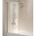 Mecor Shower Door, 55"X31" Glass Enclosure Hinged Bathtub Door Frameless 1/4" Clear Glass Over 180° Pivot Radius Chrome Finish