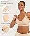 FeelinGirl Post Surgery Compression Bra Front Closure Bras for Women Mastectomy with Front Closure Wireless Bra Beige M