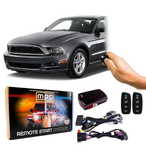 MPC Complete 4-Button Remote Start Kit Compatible with 2010-2014 Ford Mustang - T-Harness - Includes (2) 4-Button Extended Range Remotes - Up to 3,000 ft - Firmware Preloaded - USA Tech Support