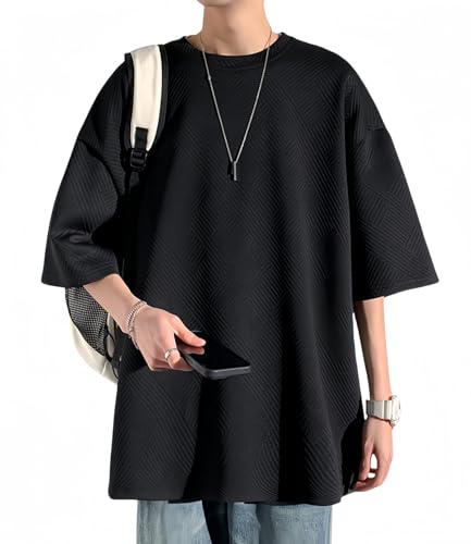 [Meritailor] �ĕ� �����Y t�V���c ���� �ܕ��� ������� �傫���T�C�Y t�V���c �J�W���A�� ������� �g�b�v�X �l�C ���n ���K ������ �N���[�l�b�N �_�炩�����G�� ������ �ėp �� (JP, �A���t�@�x�b�g, L, �u���b�N)