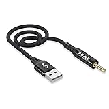 AGVEE [2 Pack 1ft] Replacement for iPod Shuffle Charger Cable, USB to 3.5mm Jack Power Charging...