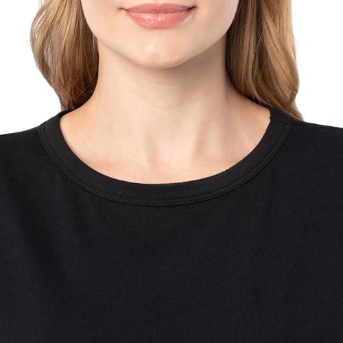 Fruit of the Loom Women's Short Sleeve Crew Neck T-Shirt, 2 Pack, Grey Heather/Black, Large - image 4