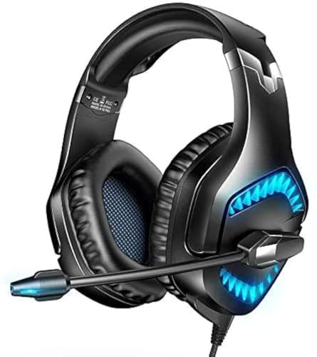 RUNMUS K1B Professional Wired Over Ear Gaming Headphone with LED and Noise...