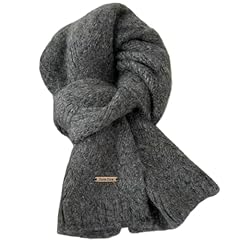 Dark Gray 100% Alpaca Wool Warm Scarf