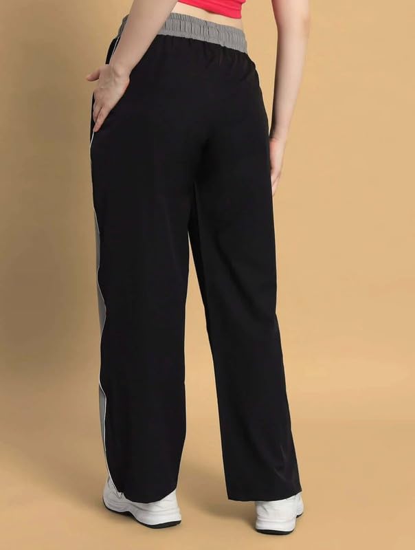 Image of Imsa Moda Women's Polycotton Straight Fit Track Pant | Gym Trackpants & Activewear Trouser | Casual Sports Lower for Gym, Yoga