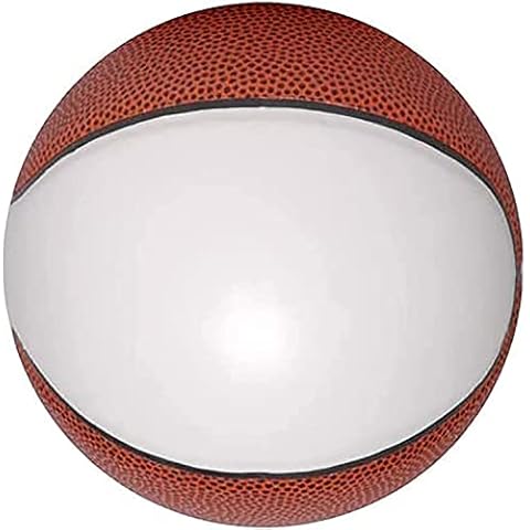 Ballstars Autograph Blank Basketball, Size 7 Regulation Size Basketball Trophy for Signing with One Large White and 6 Brown Panels, Signable Basketball Cover