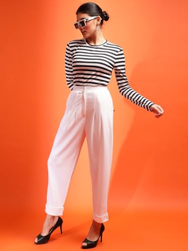 Image of KOTTY Women's High Waist Pleated Wide Leg Trousers