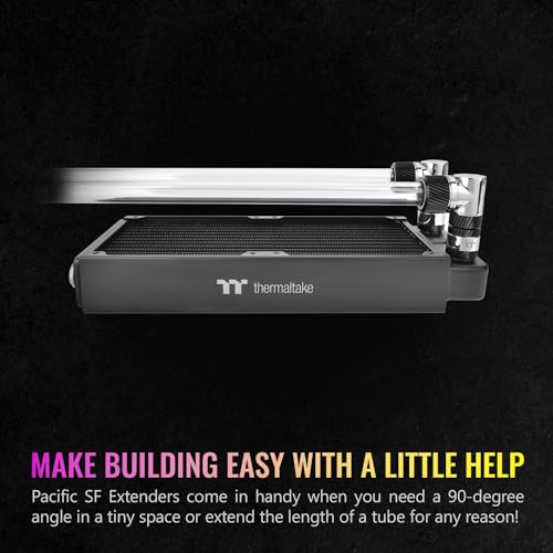 Image of Thermaltake Pacific SF Female to Male 20mm Extender Silver Black /DIY LCS /Fittings CL-W392-CU00SL-A