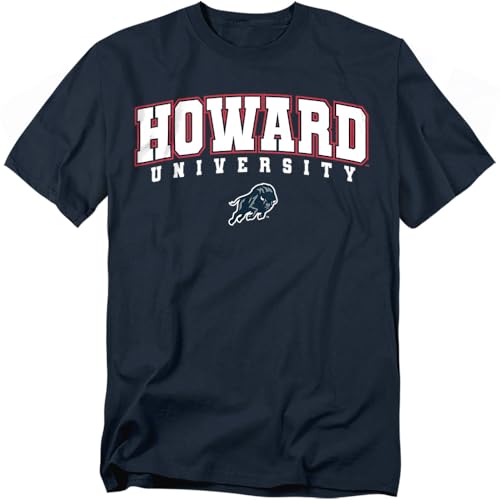 Howard University Arch Logo Unisex Adult T Shirt Navy Medium