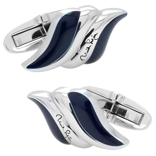 mila schon ミラ ショーン ネイビー ウェーブ カフス カフスボタン se-ms013