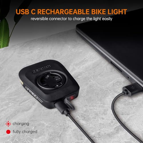 RAVEMEN FR160 Compatible with Garmin Cycling GPS Computer, IPX6 Waterproof Bicycle Front Auxiliary Light with Side Visibility Warning Flash Light 6 Light Modes for Being Seen (Patent Protected) - Thumbnail 6