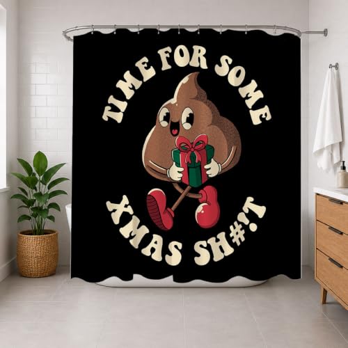 Time for Some Xmas Sh*t Funny Savage Poo Shower Curtain