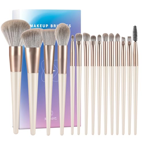 15pcs Brochas De Maquillaje Profesional Pincel Sintético Para Base De Brochas Maquillaje Set De Pinceles Maquillaje Sombras De Ojos Con Caja De Regalo