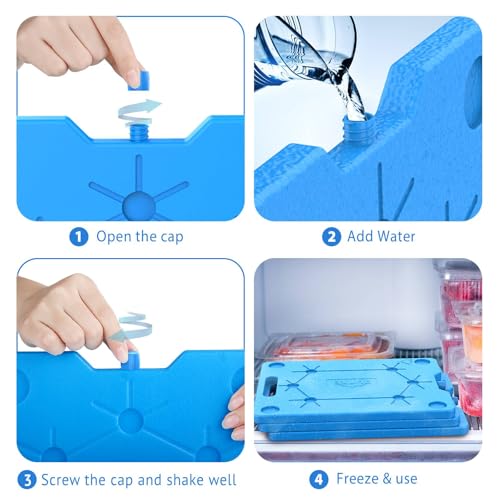 Image of OUTXE Ice Packs for Coolers - Large- 10 x 13 Inch, Space Saving - Reusable, Long Lasting, Cold Freezer Packs for Coolers&Totes to Keep Food Fresh