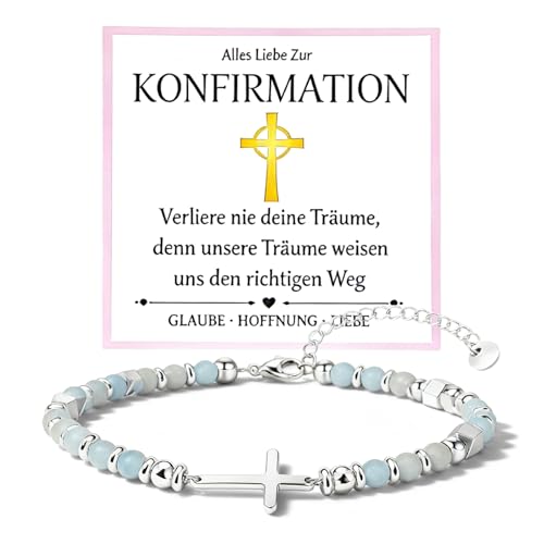 SIWOKJJO Christliches Armband Kreuz Armband für Weiblich Mädchen