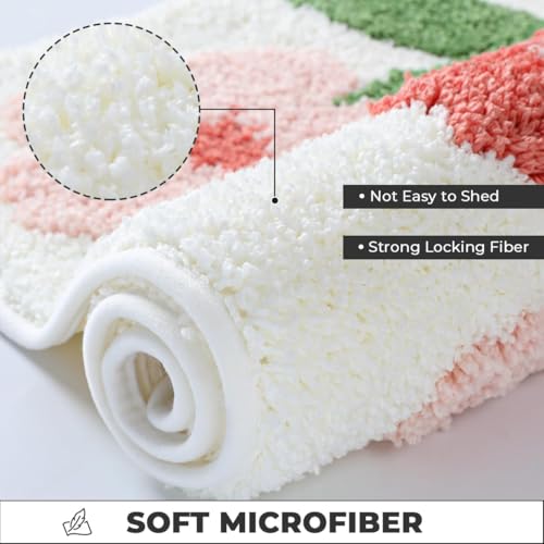 Image of AAZEEM Mat Rugs Non-Slip Abstract Bath Rugs Cute Mat Washable for Tube |Rectangular Door Mat for Home |Drawingroom |Easy Clean Indoor and Outdoor Floor |Baby Pink |