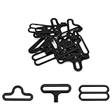 6 Sets Bow Tie Hardware Sets Adjustable Bow Tie Hardware Clip Sets Bows Ties Cravat Clips Hook Fastener Adjustable Straps Necktie Hook Plated Metal Rust Proof 3/4 inch Black for Necktie Strap