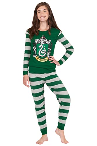 INTIMO Harry Potter Kids All Houses Crest Pajamas (Slytherin, 14)