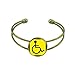 Símbolo de advertencia amarillo negro discapacitado Square Pulsera Brazalete Retro Joyas De Puño Abierto