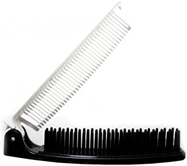 Bilson beard comb + brush, foldable, black and white