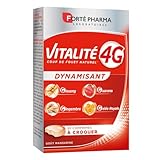Forté Pharma - Vitalité 4G Dynamisant à croquer - Complément alimentaire Energie adulte, dès 18 ans - Ginseng, Gingembre, Guarana, Vitamine C - 30 comprimés goût Mandarine, 1/jour