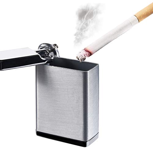 OMZGXGOD Cenicero de bolsillo, Cenicero, Cenicero portátil|Cenicero a prueba de olores, Cenicero de viaje, Diseño pequeño con tapa, Para productos de decoración para viajes familiares al aire libre