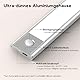 JVURICE Schranklicht mit Bewegungsmelder, LED Schrankbeleuchtung,20cm Ultradünnes Aluminium 6500K & Dimmbar, 1500mAh USB Akku Beleuchtung, Magnetlampe Kabellos für Flur Küche Treppe (3er Pack)