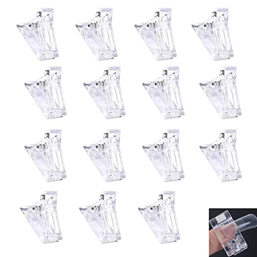 15 Stücke Nagelspitzen Clip Nagel Klammer, Polygel Nagel Tips Clips Nagelklammern, Nail Art DIY Maniküre Clip Werkzeug Set Cover