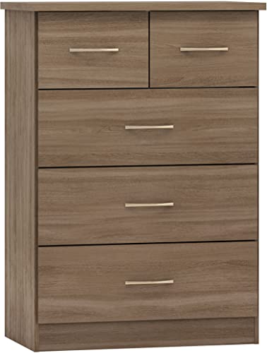 Seconique Nevada 3+2 Drawer Chest in Rustic Oak Effect