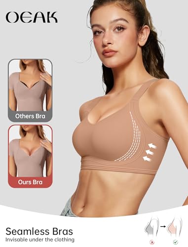 Image of OEAK Women Jelly Bra Wireless Anti Sagging Full Coverage Bras