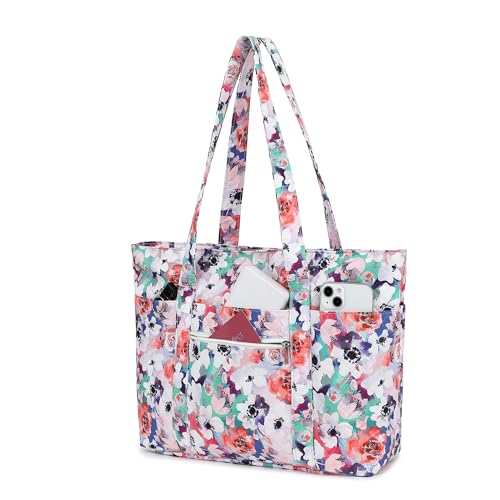 ODTEX Women's Tote Bag with Top Handle,15.6 inch Laptop Bag,Large Capacity Handbag for Work, Travel, Shopping (Watercolor) by ODTEX - Used condition - Image 3