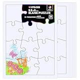 Hygloss 24 Blank Jigsaw Puzzles – 5.5 x 8 Inch, 12 Pieces Each – DYI Party invites, Perfect for Decorating, Kids' Activities, Arts & Crafts or Party Favors - Puzzle Pieces to Draw On for Crafts
